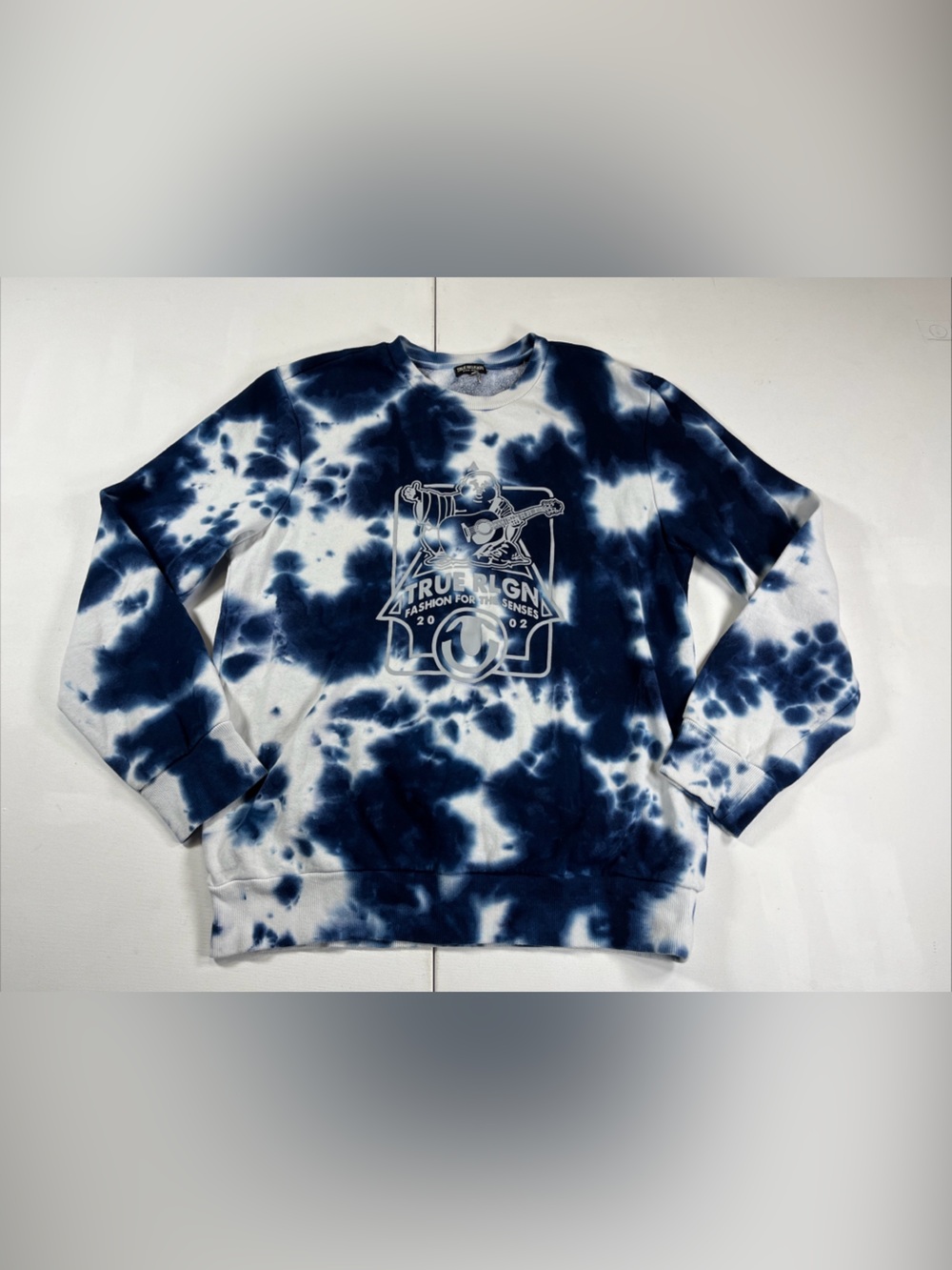 True Religion Tie Dye Buddha Poseidon Sweatshirt Crewneck Pullover Men’s L